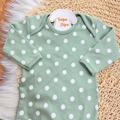 CONJ. DE MALHA 3 PEÇAS - Maçãs Humm - Off White e Verde